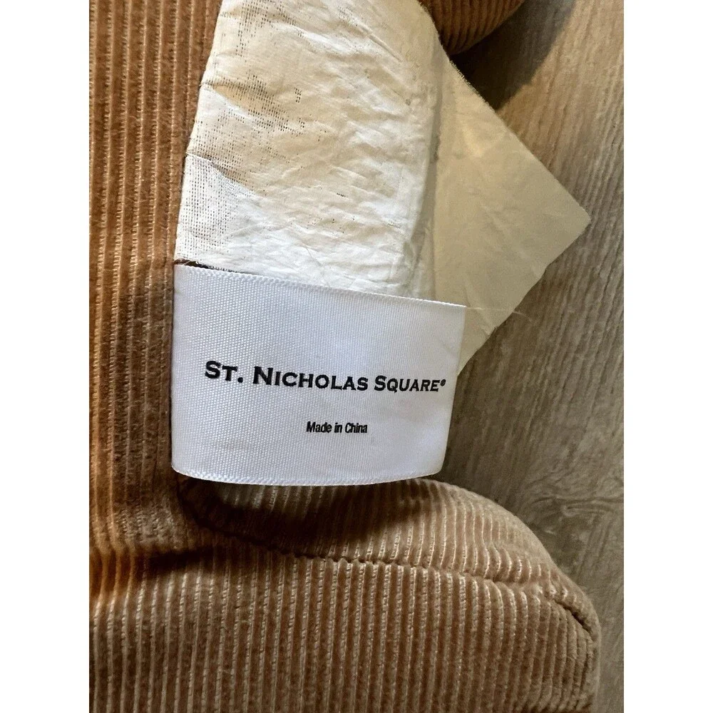 St. Nicholas Square Gingerbread Man Decorative Pillow 20” Appliqué Embroidered